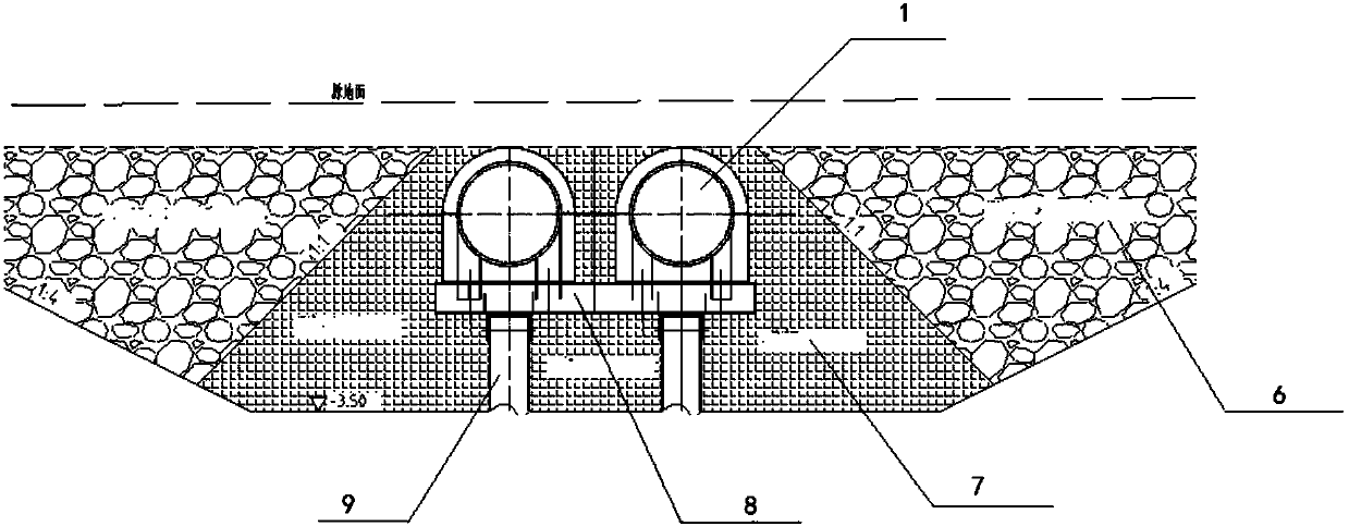 Construction method of drainage pipe crossing seawall