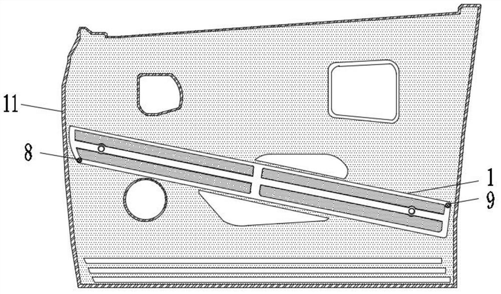 M-shaped anti-collision beam structure of thermoformed front door