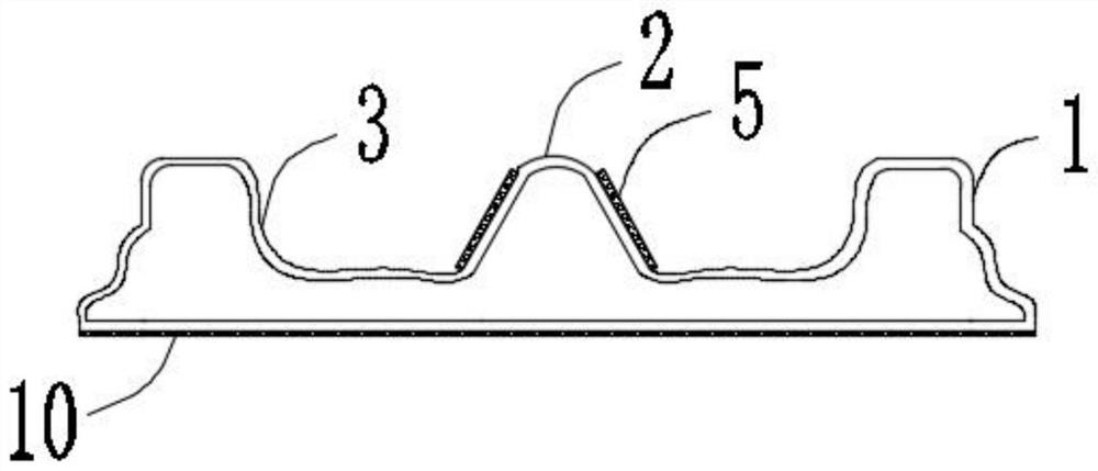 M-shaped anti-collision beam structure of thermoformed front door