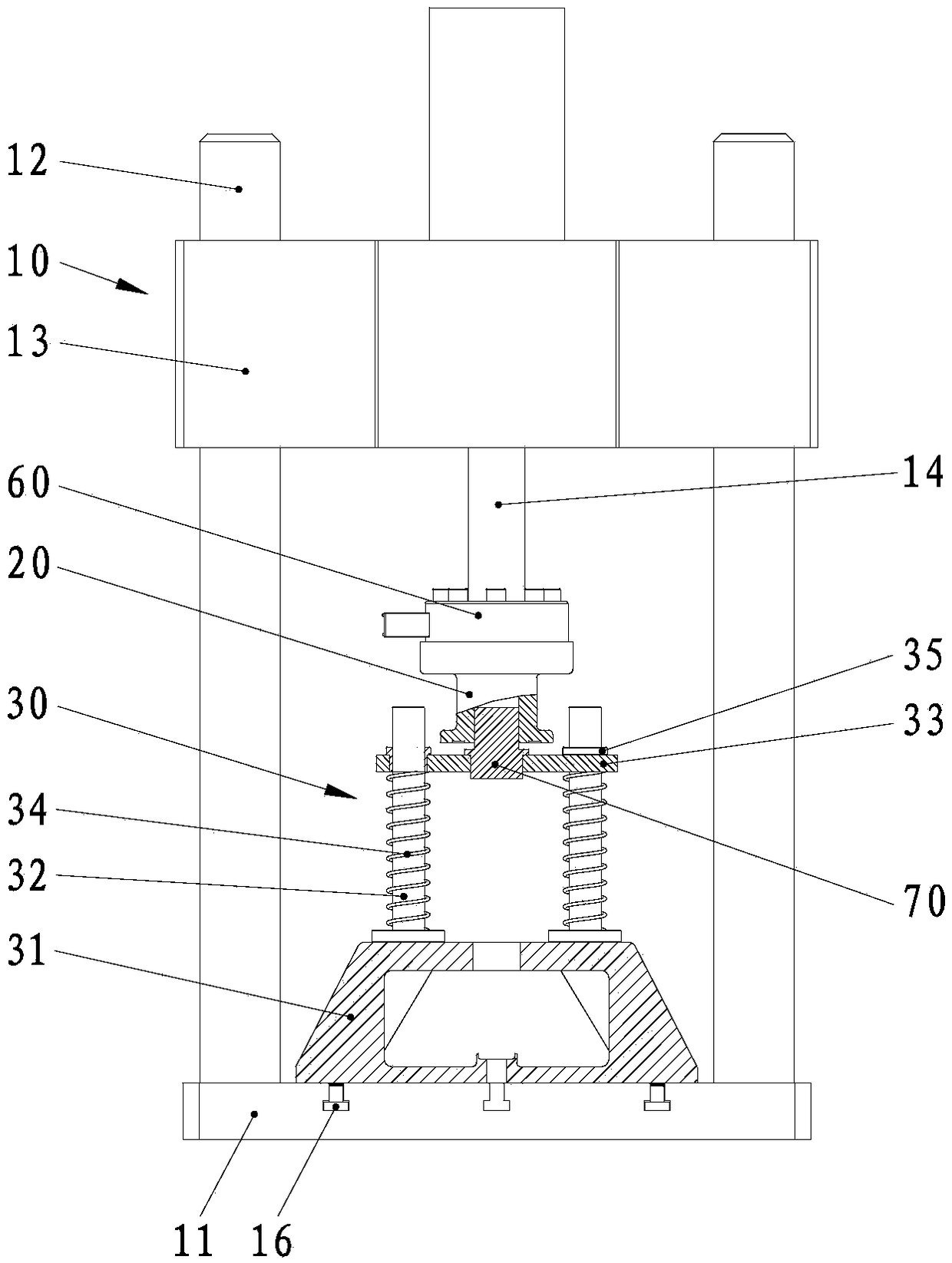 Press-fitting device and press-fitting method for scaling wheel shaft