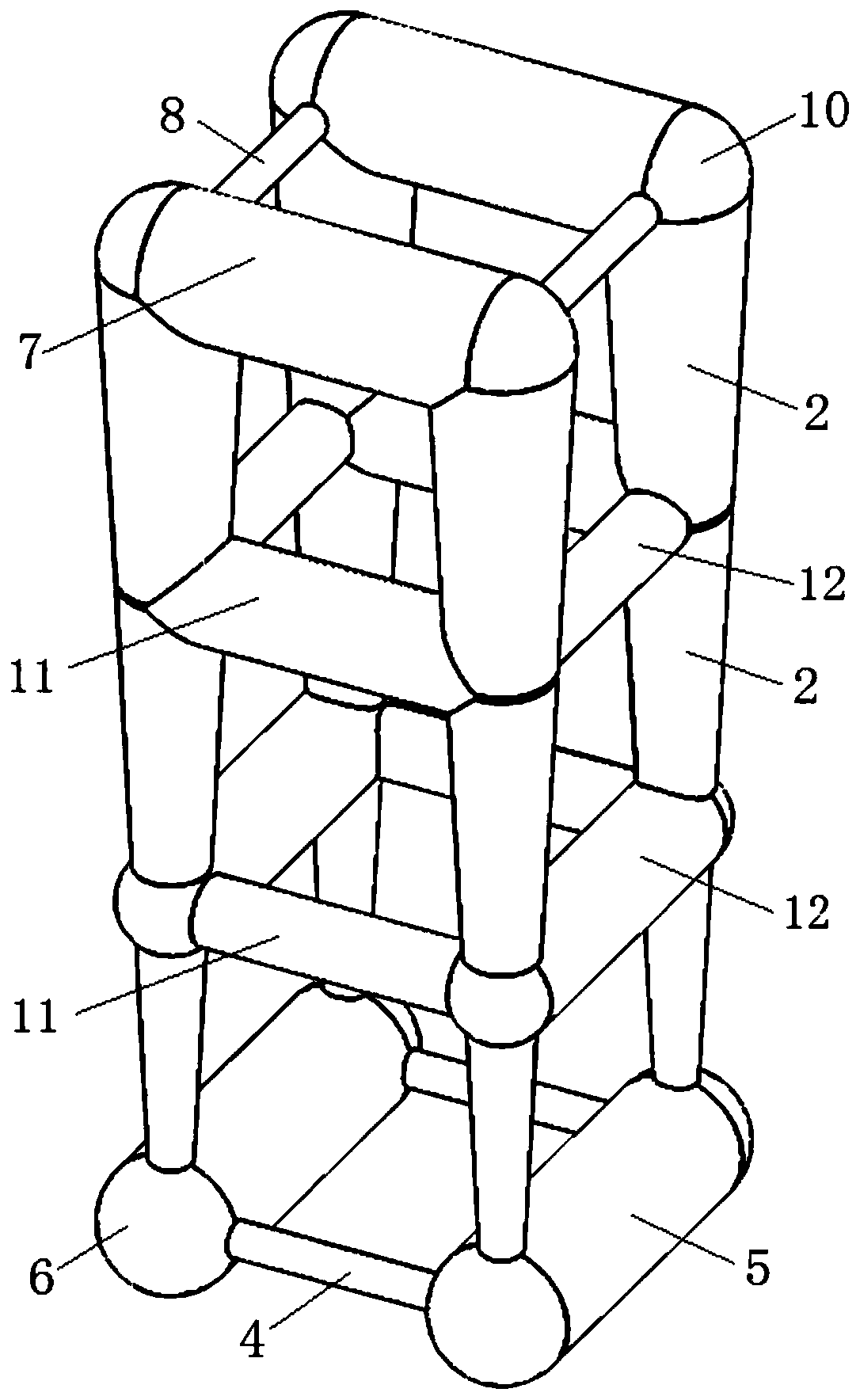 Composite unit for bone implant, porous scaffold and preparation method