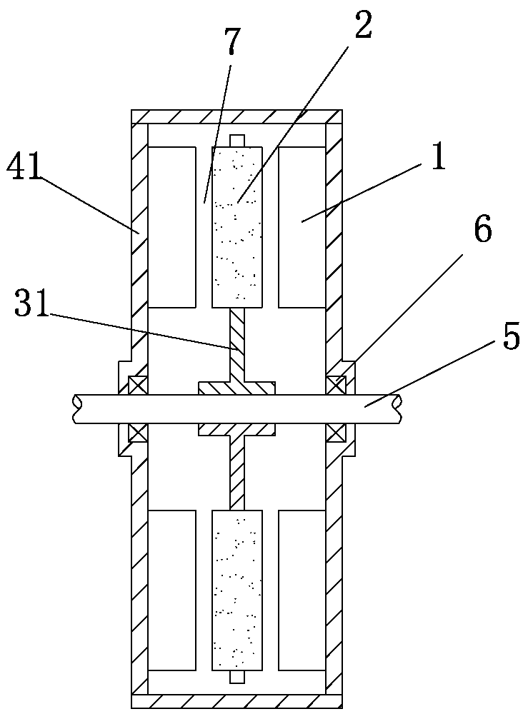 Axial field permanent magnet motor with unitary layered iron core