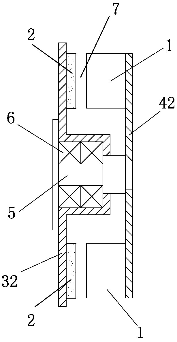 Axial field permanent magnet motor with unitary layered iron core