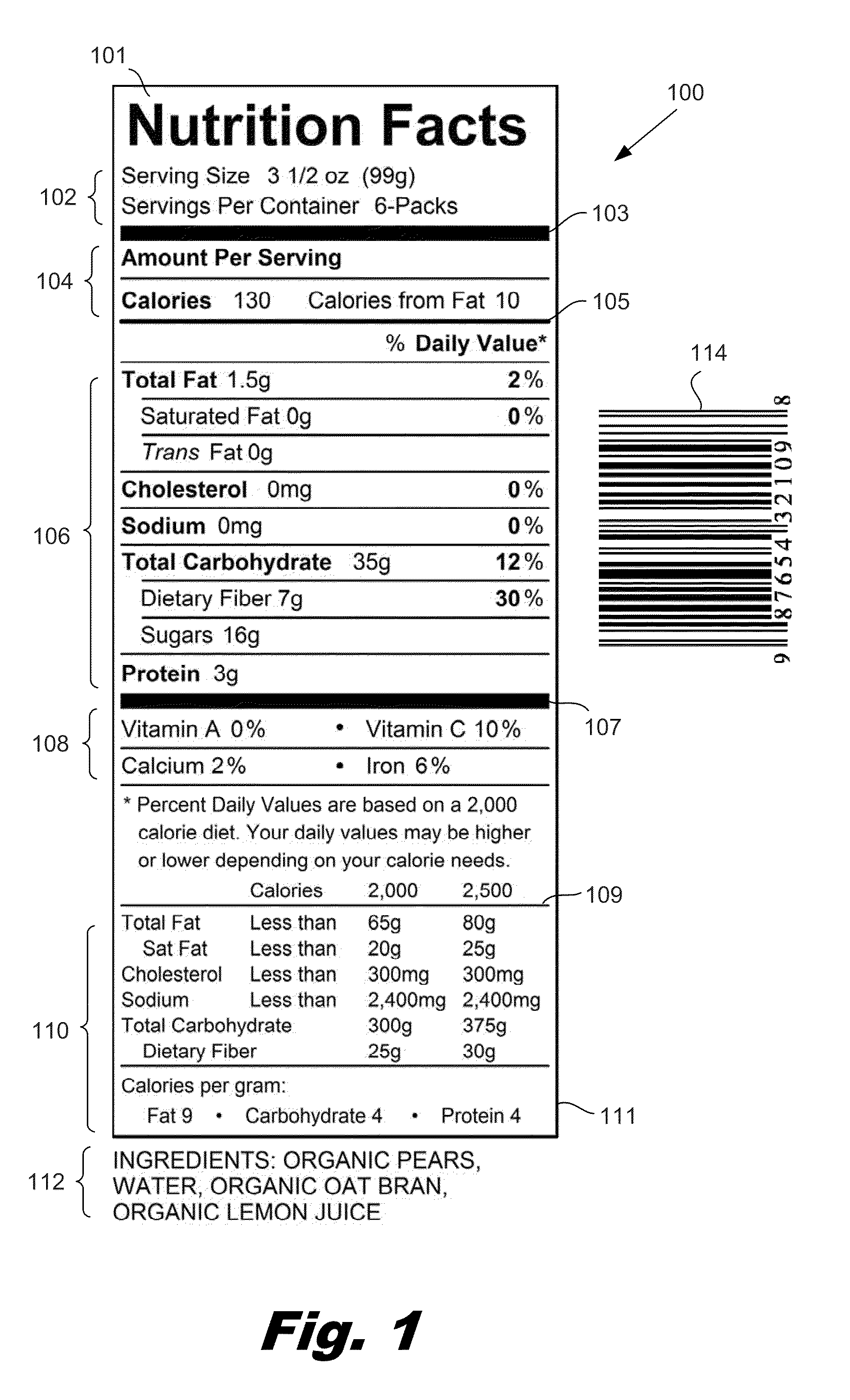 Template-based recognition of food product information