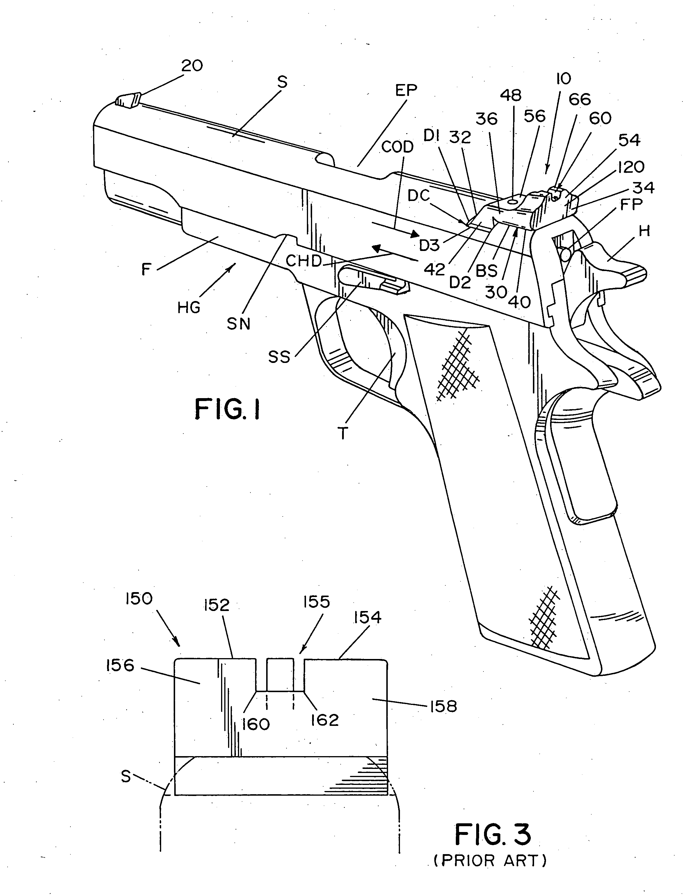 Tactical sight for a semi-automatic hand gun