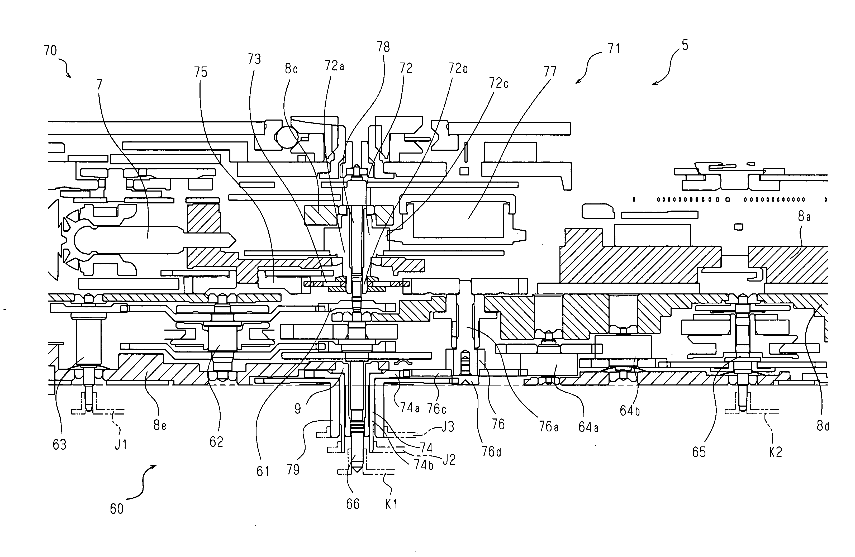 Slip gear structure and timepiece equipped with the same