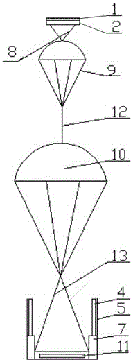 Emergency parachute landing device for multi-rotor unmanned aerial vehicle
