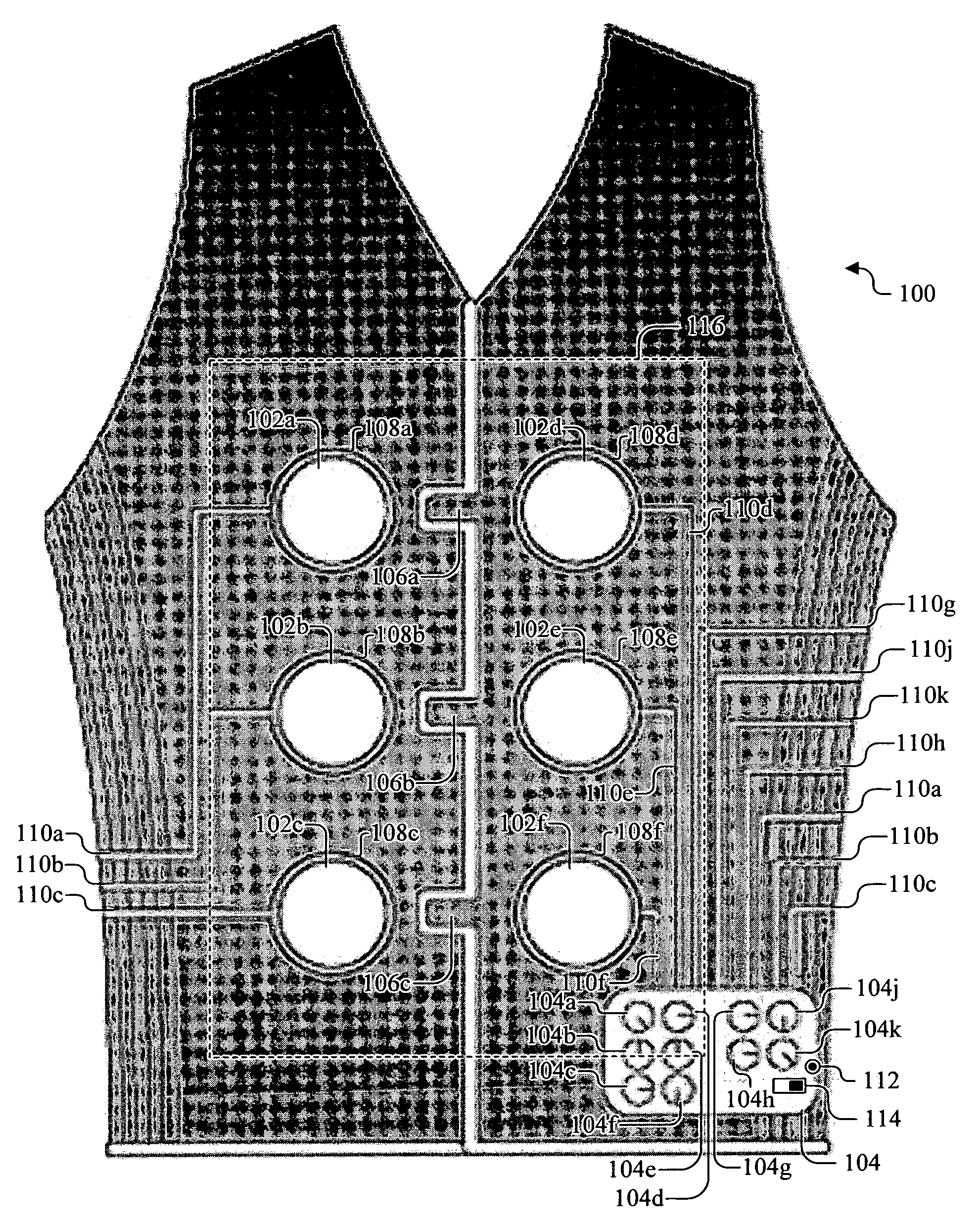 Electrode vest for electrical stimulation of the abdomen and back