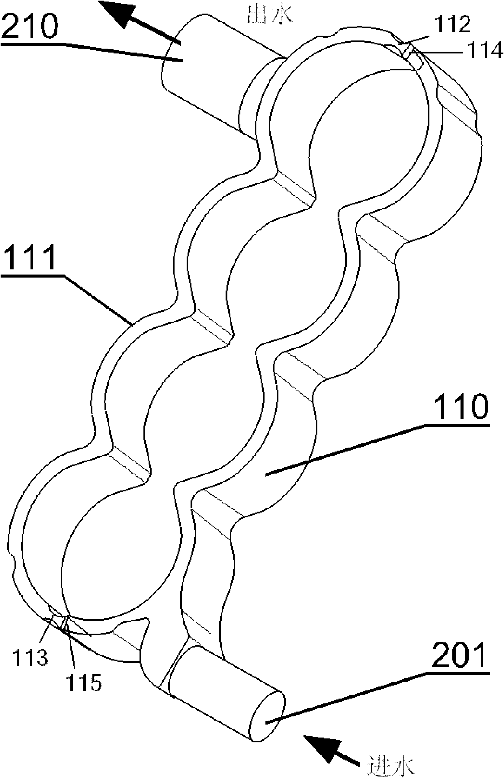 Water cooling structure for multi-cylinder engine