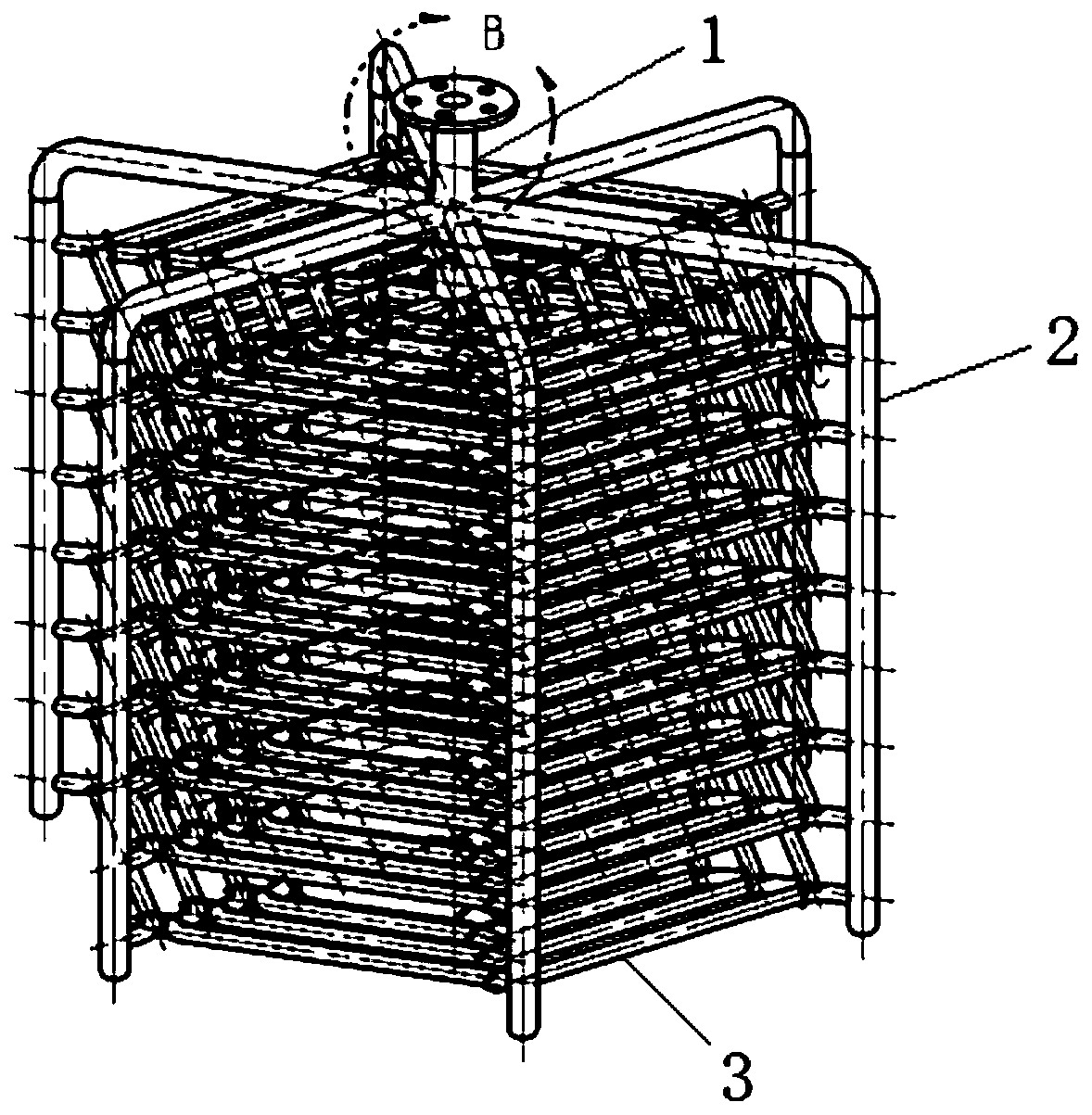 Bionic-based three-dimensional cobweb laminated tube type heat exchanger