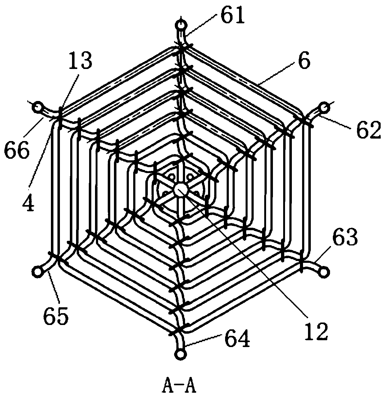 Bionic-based three-dimensional cobweb laminated tube type heat exchanger