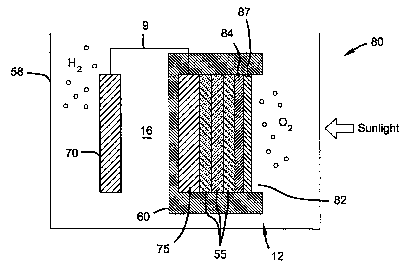 Photoelectrochemical device and electrode
