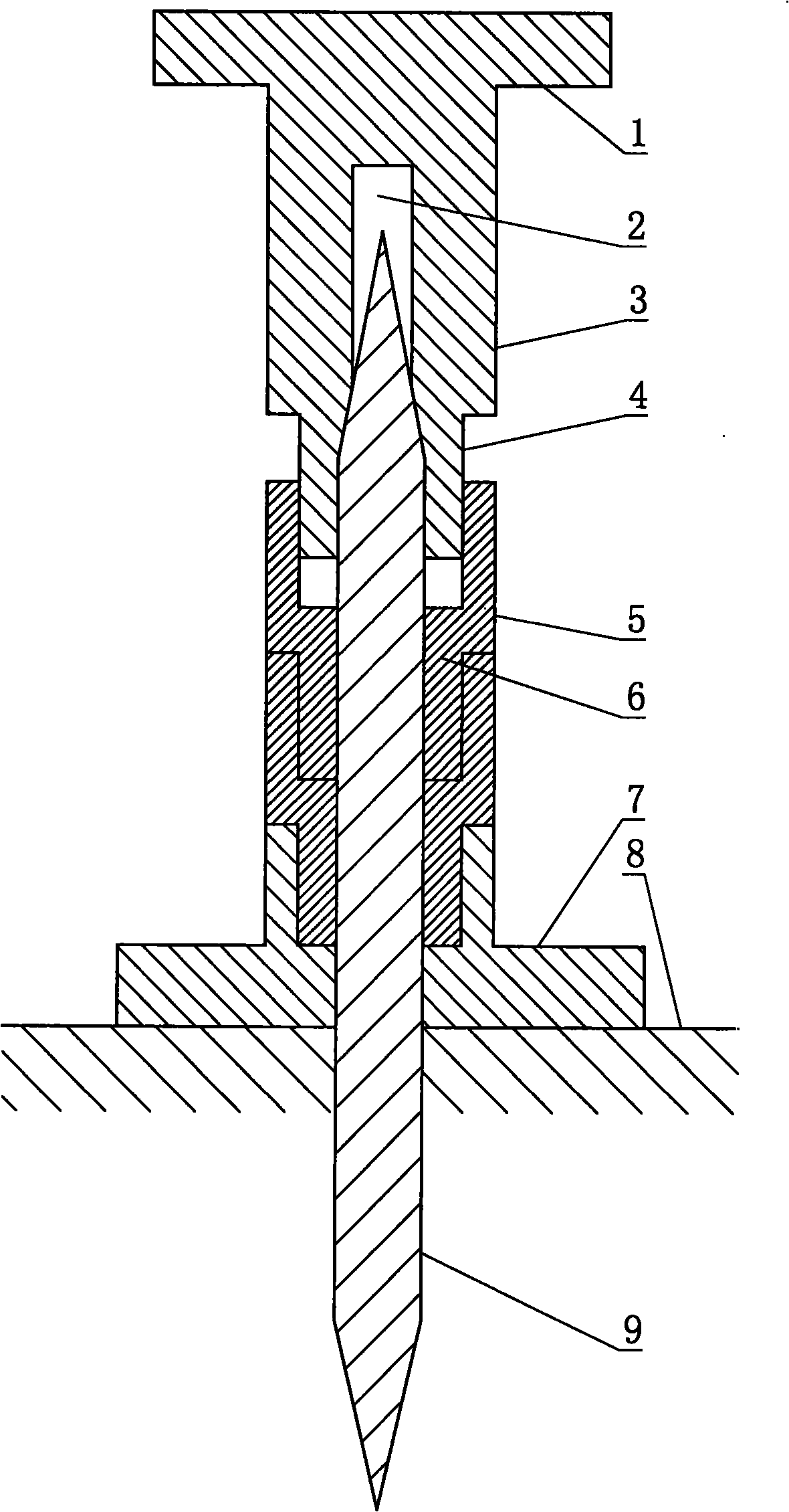 Axial drive-in stabilizer for double-headed nail