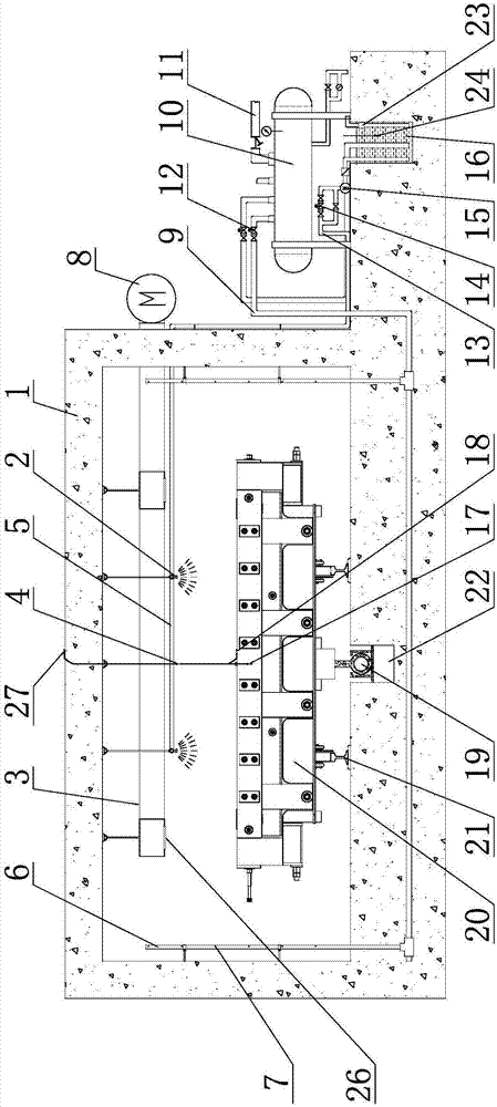 Pre-tensioning method prestressed concrete track board production line maintaining system and application thereof