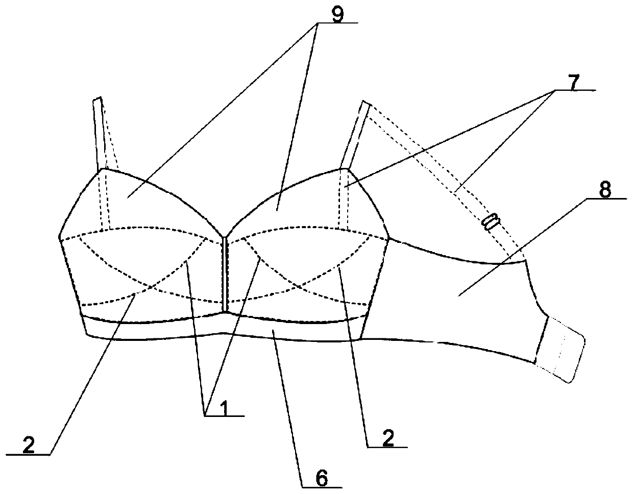 Large cup structure capable of realizing partitioned supporting and optimizing fat distribution and novel bra
