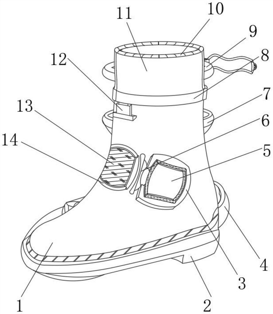 Anti-falling rubber shoe special for outdoor construction