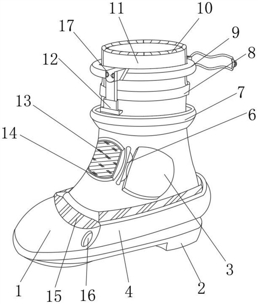 Anti-falling rubber shoe special for outdoor construction