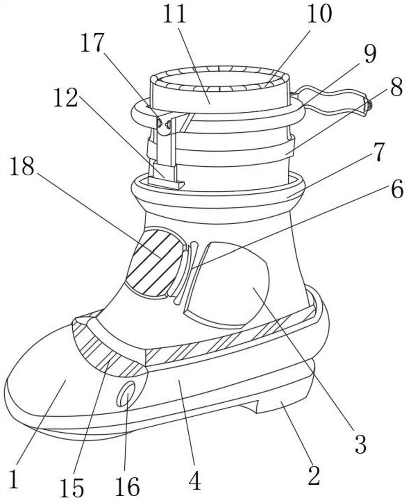 Anti-falling rubber shoe special for outdoor construction