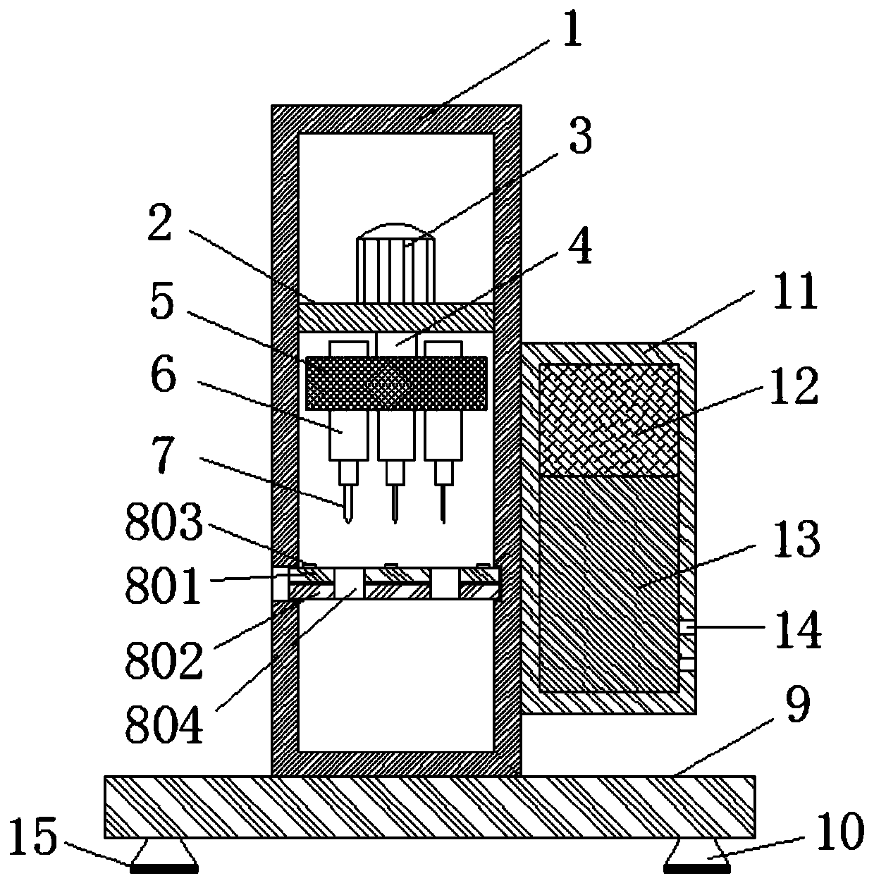 Frozen food package puncture performance detection device capable of automatically replacing probe