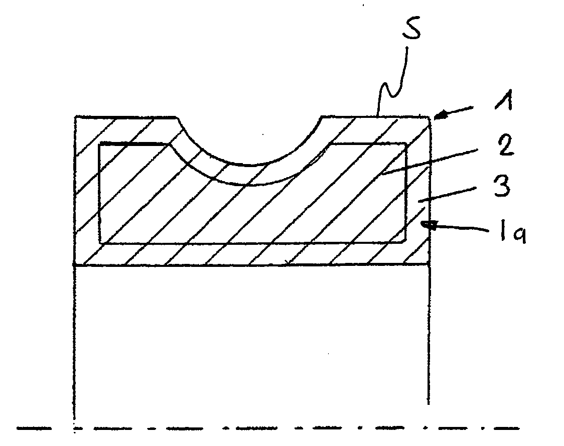 Workpiece designed for rolling stresses and formed of fully hardening steel, and a heat treatment process therefor