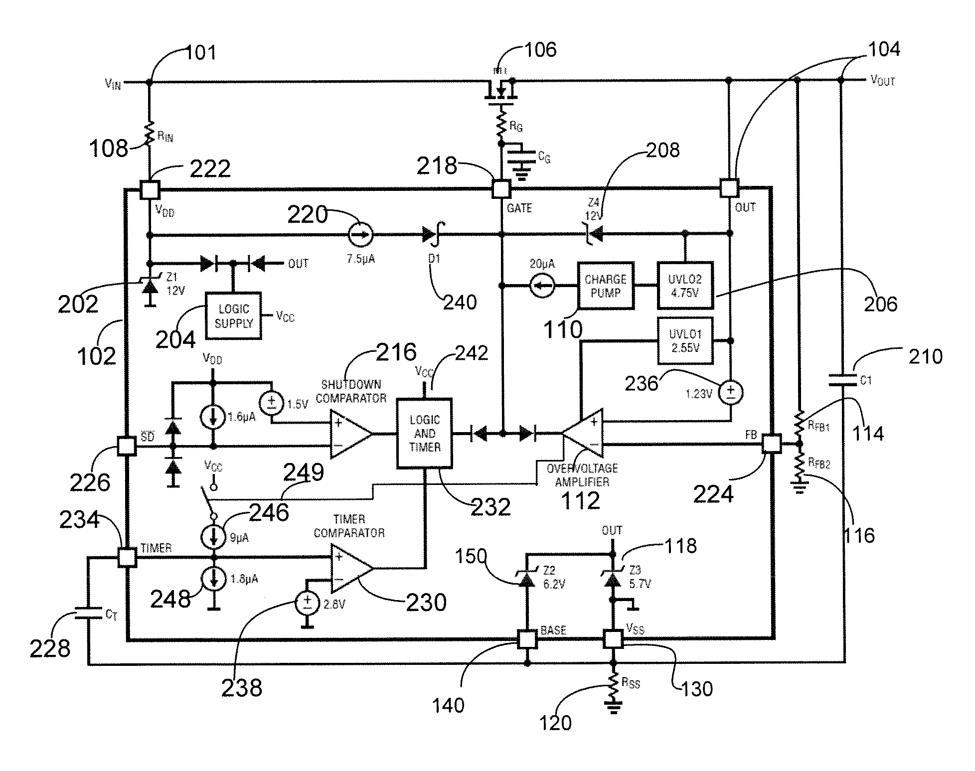 Circuitry to prevent overvoltage of circuit systems