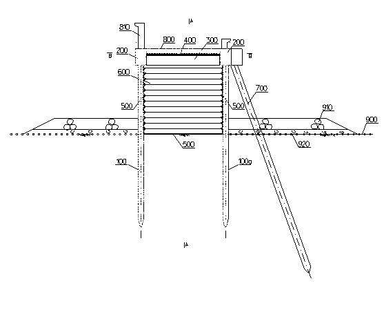 Reinforced concrete pile type dyke and construction method thereof
