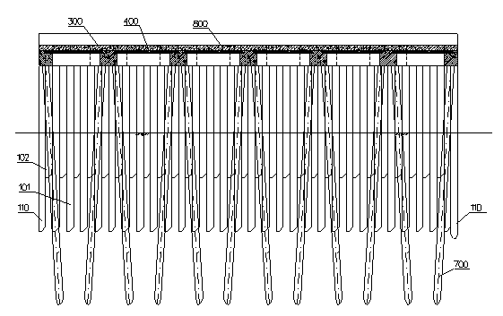 Reinforced concrete pile type dyke and construction method thereof