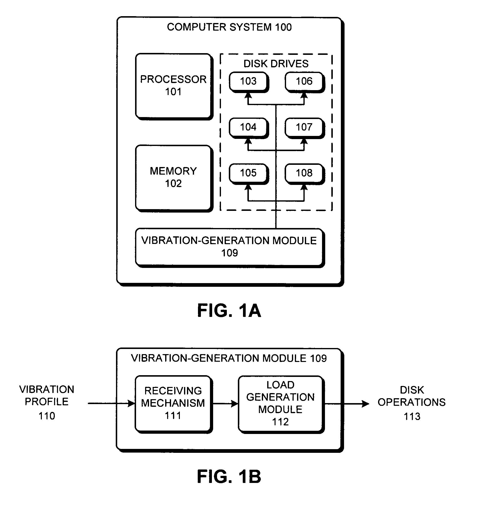 Method and apparatus for facilitating in-situ vibration testing of disk drives