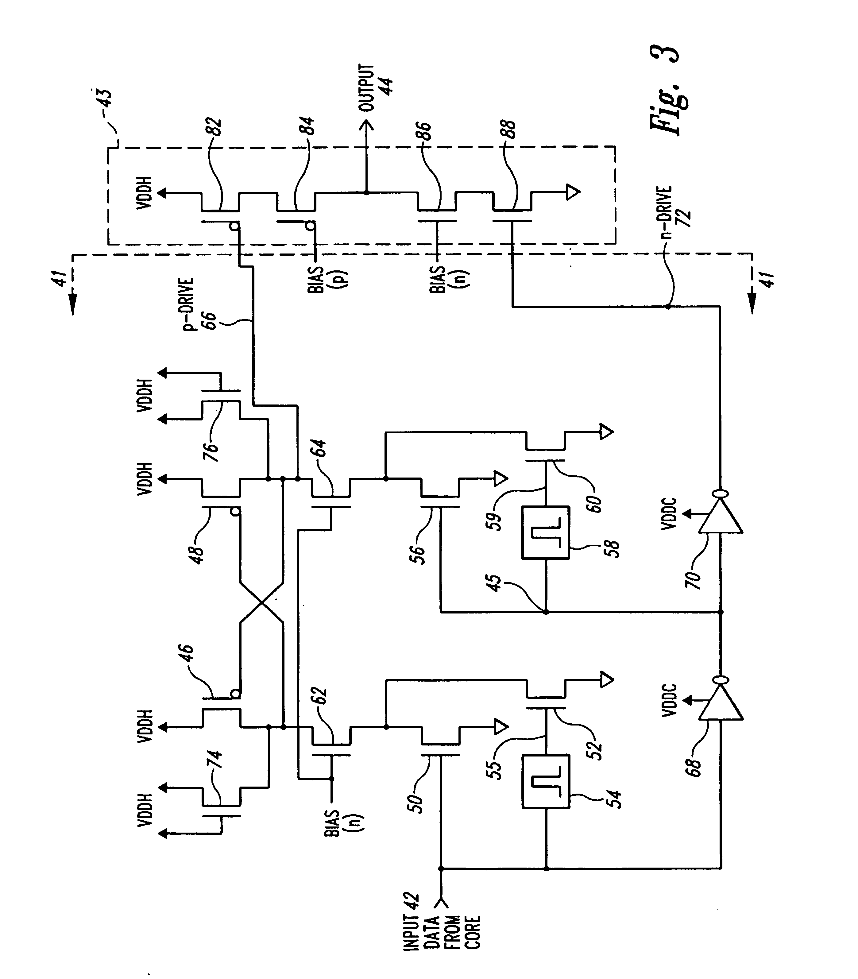 Voltage translator circuit formed using low voltage transistors