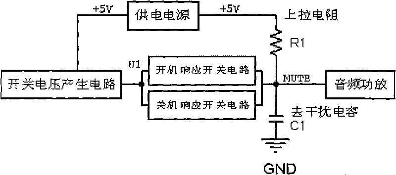 Circuit for eliminating impact sound generated in switching process