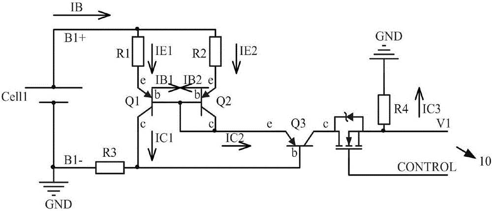 Multi-string lithium battery voltage detection circuit based on mirror current source