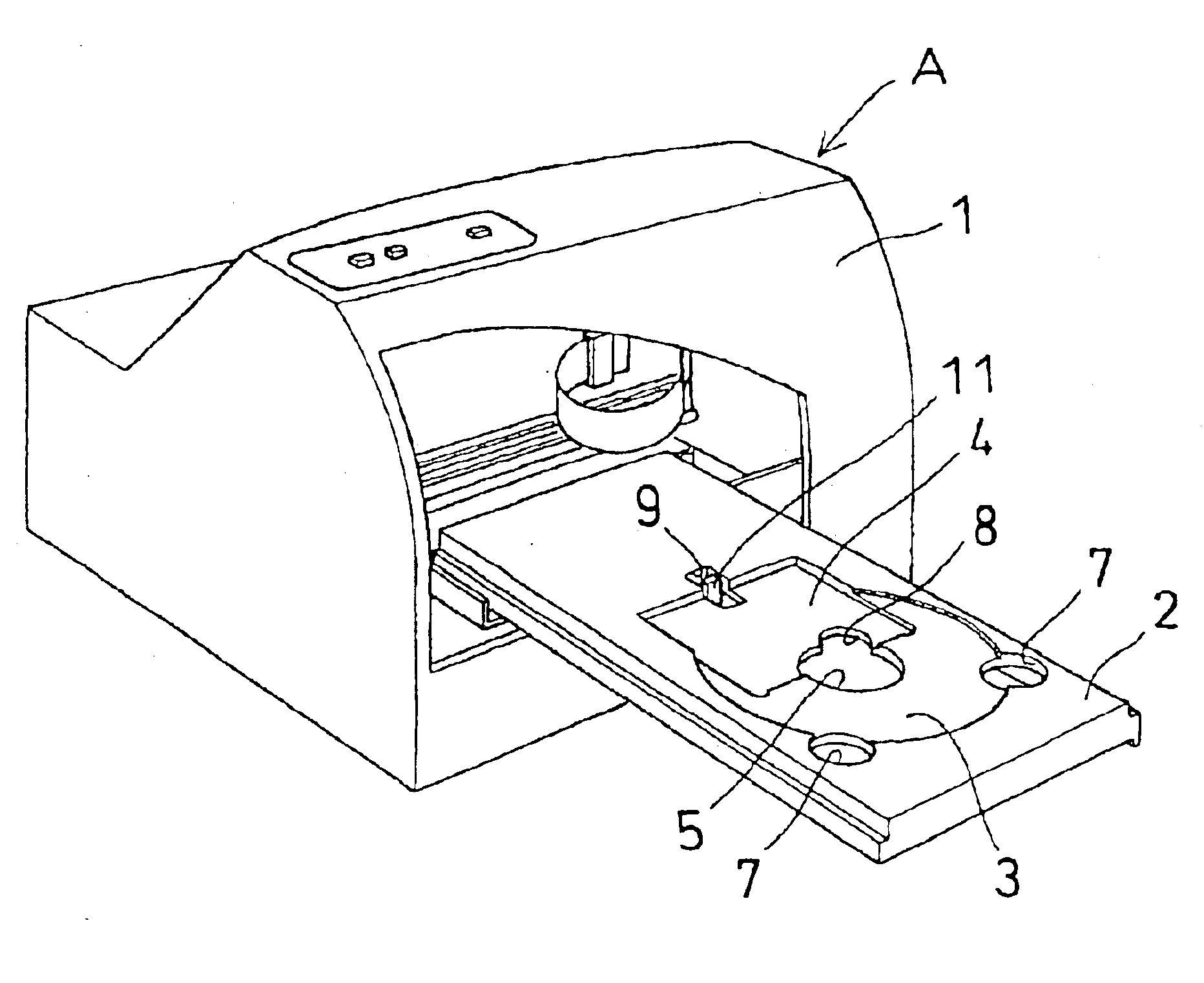 Label printer for optical disk such as CD
