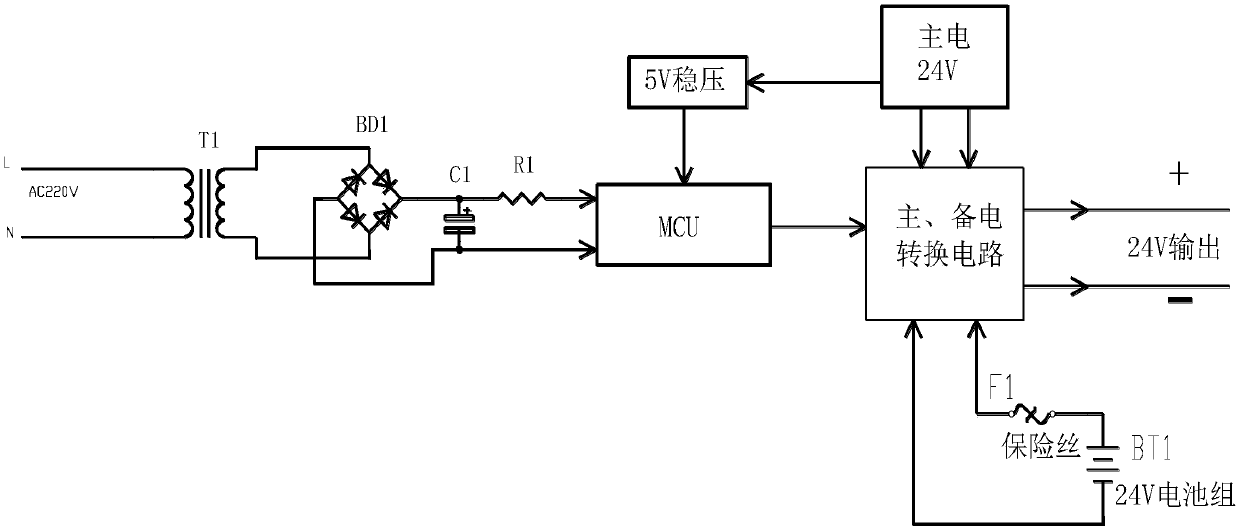 AC220V voltage detection circuit for fire fighting equipment power supply