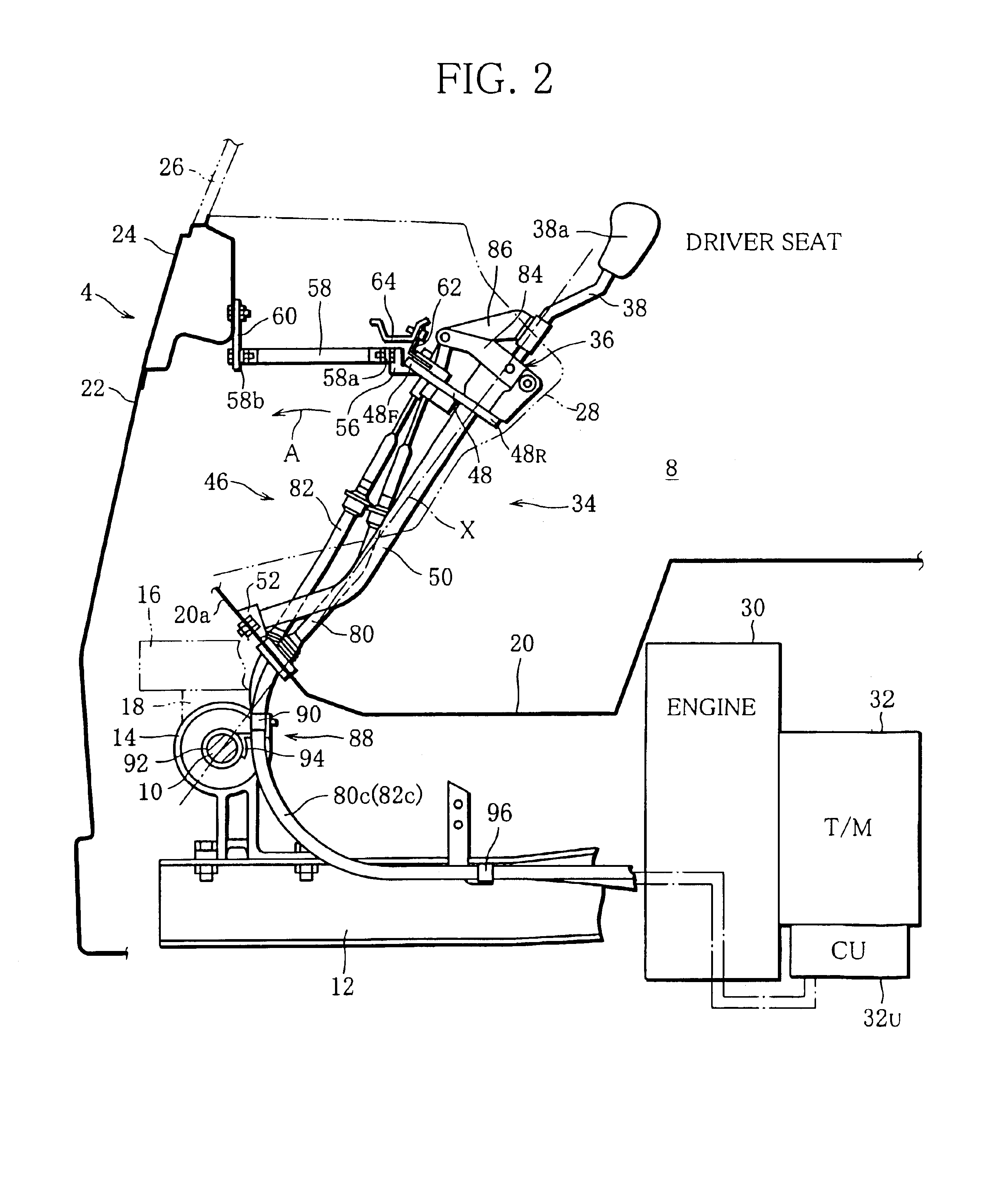 Truck and transmission gearshift operation device thereof