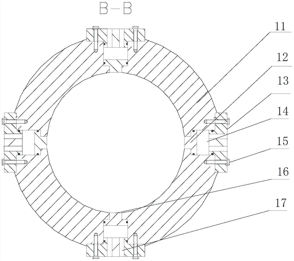 A test ring capable of measuring the radial contact stress inside and outside the rubber cylinder