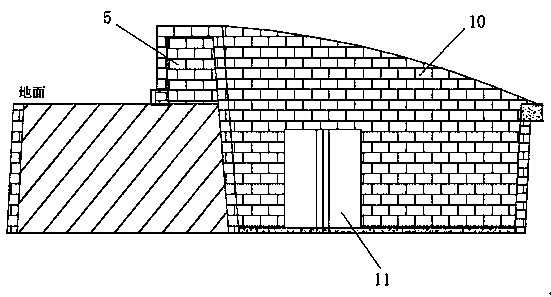 Uncultivated-area semi-underground solar greenhouse mushroom house