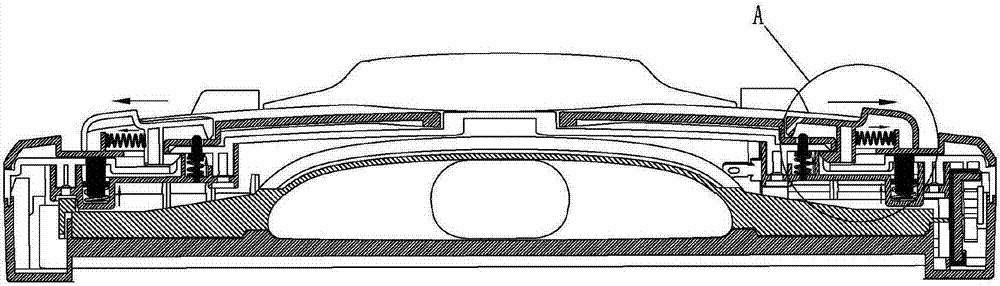 One-button opening device for floor brush cover plate of dust collector and dust collector