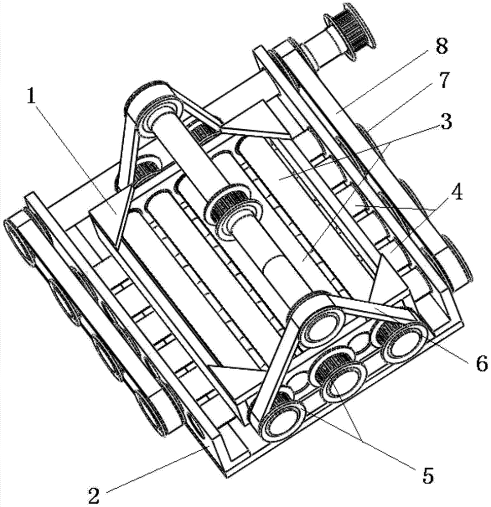 A staggered roller ultra-precision polishing device with precision balls