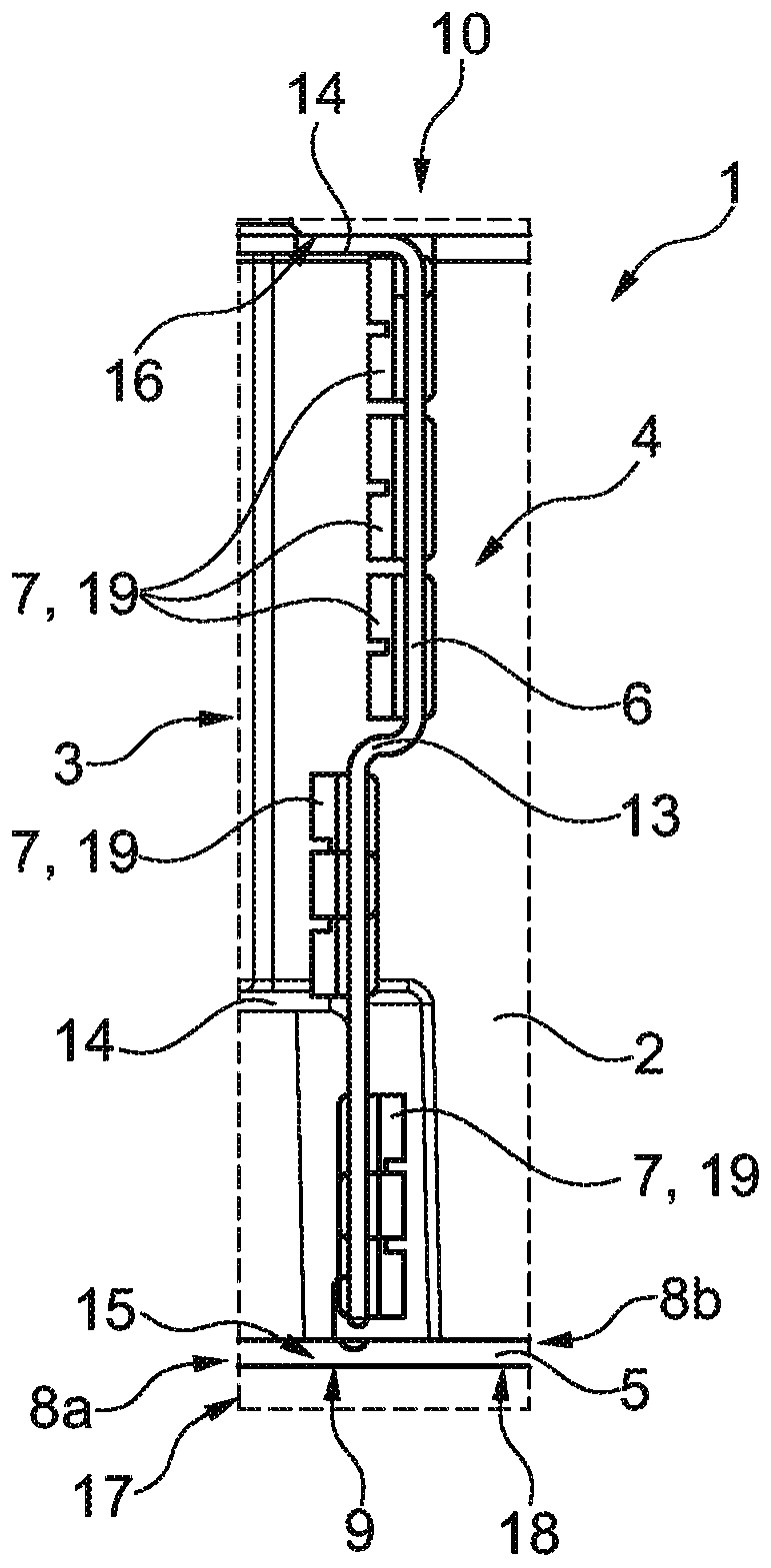 Power electronics unit having separating element decoupling high-voltage side from low-voltage side