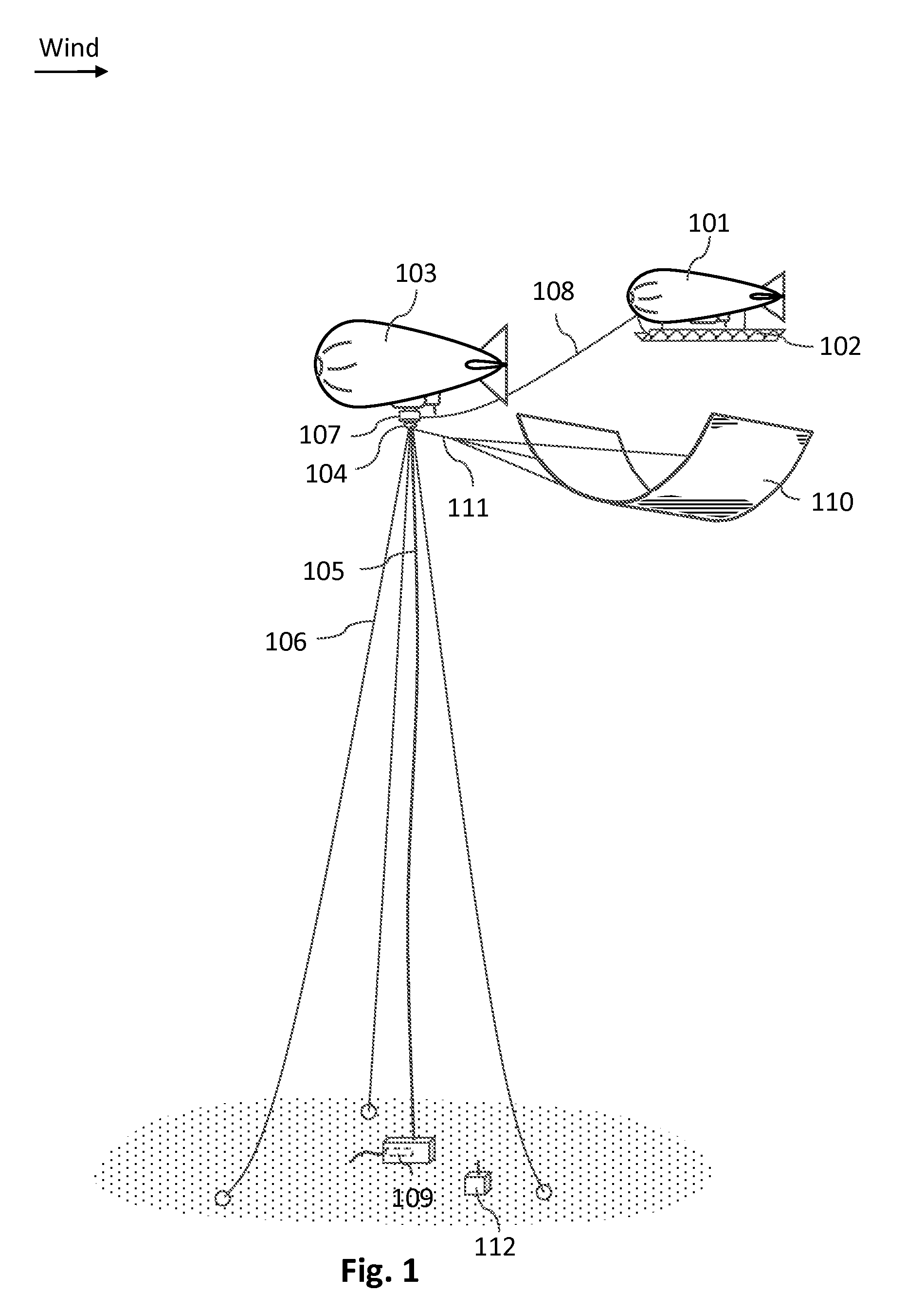 Airborne photovoltaic solar device and method