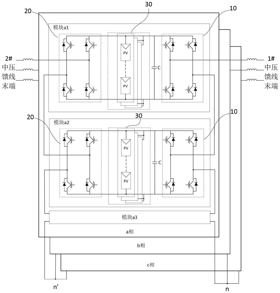 Double-grid-connected interface medium-voltage photovoltaic power generation system with SOP function