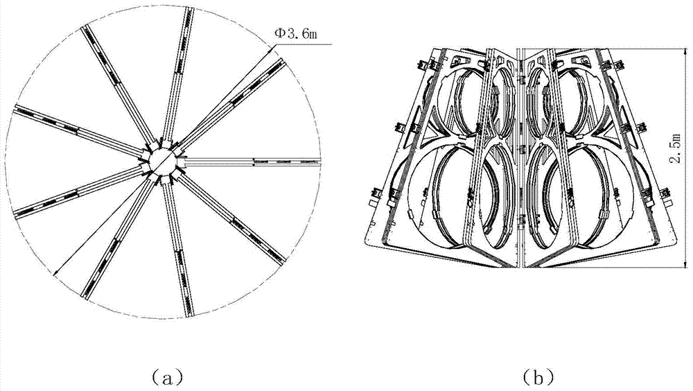 Folding and unfolding large-diameter optical mirror with high storage ratio