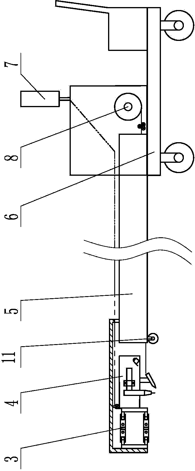 Special longitudinal seam inside welding machine for stainless steel and composite steel welded pipes and use and using method of special longitudinal seam inside welding machine