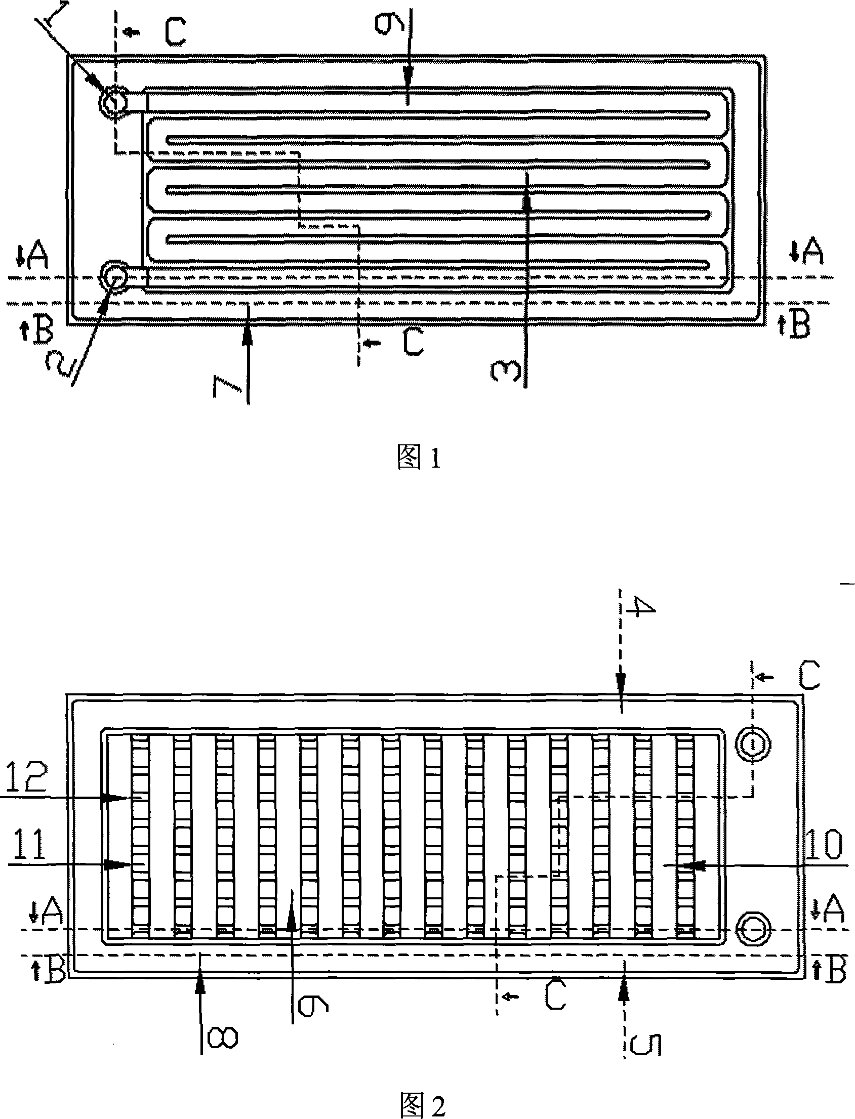 Ion exchange film fuel cell dipole plate and application thereof