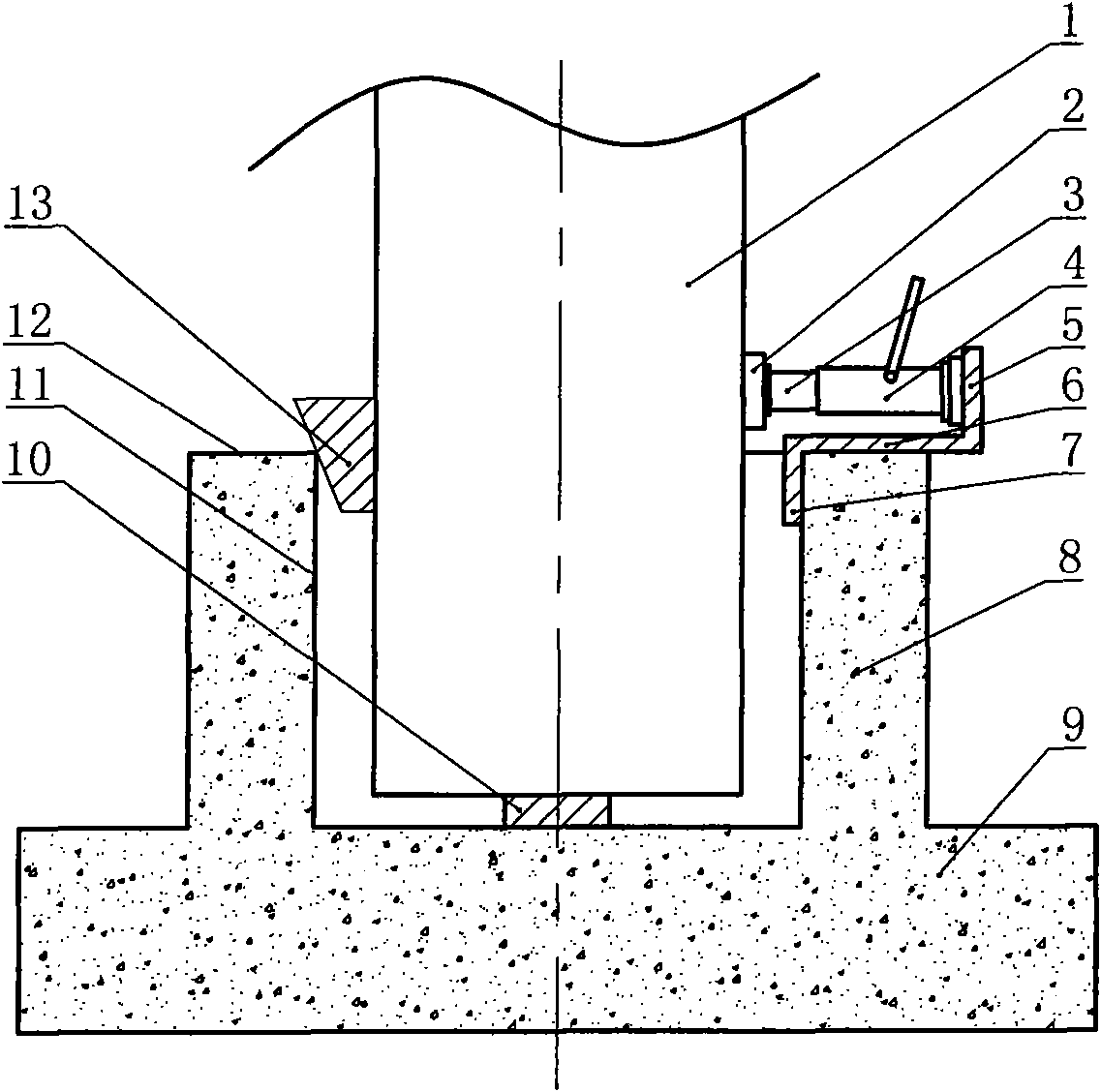 Method for adjusting axis deviation of industrial factory building edge foundation heavy column