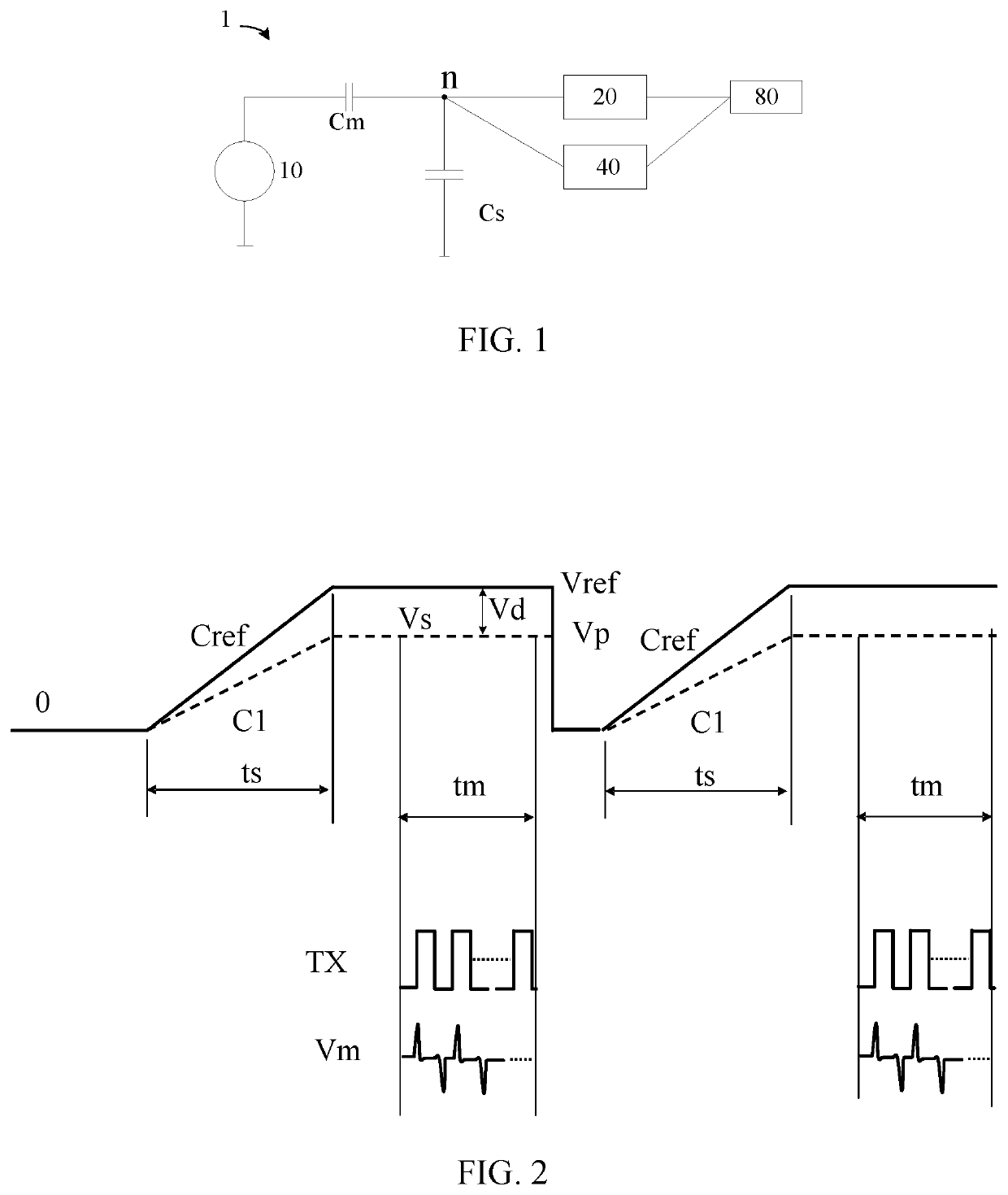 Touch sensor circuit and touch sensor method
