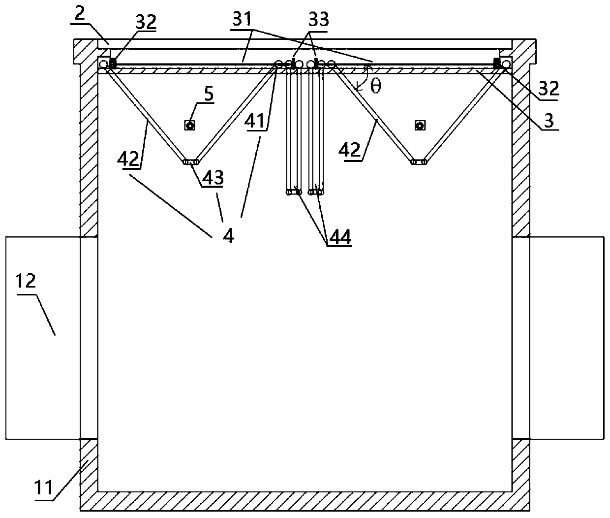 Intelligent flat grate type catch basin based on V-shaped filter structure