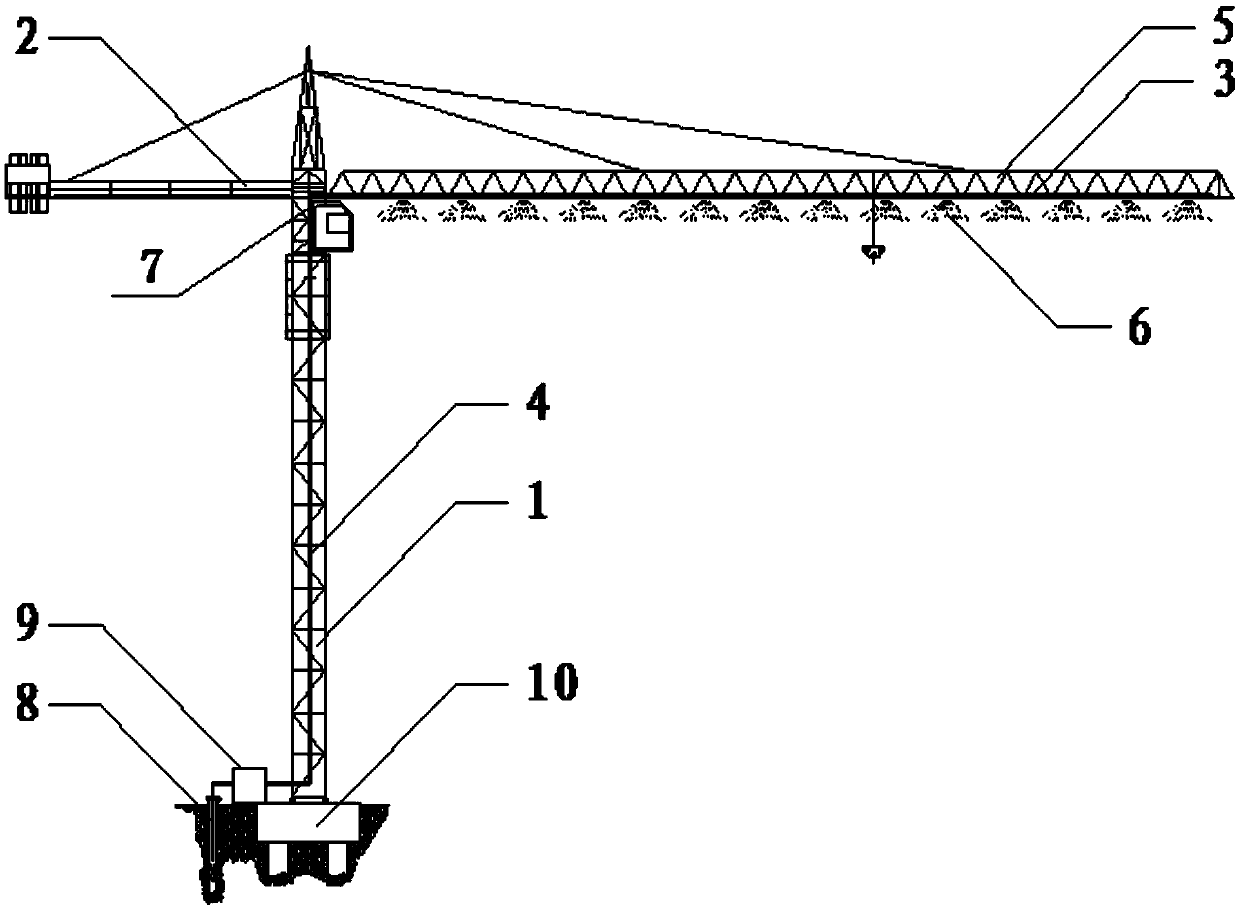 A tower crane spraying device with automatic control function
