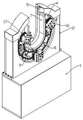 U-type self-centering slewing device adopting clamping jaws