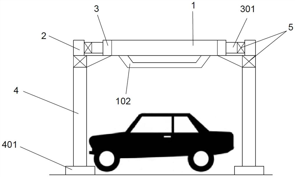 Mounting method of cross-lane construction support